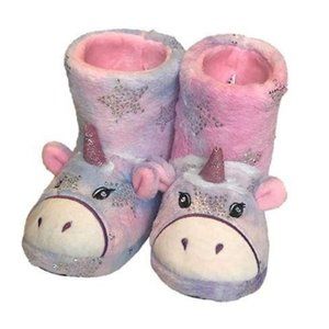 Totes Toasties Unicorn Slippers M(13-1) Pink